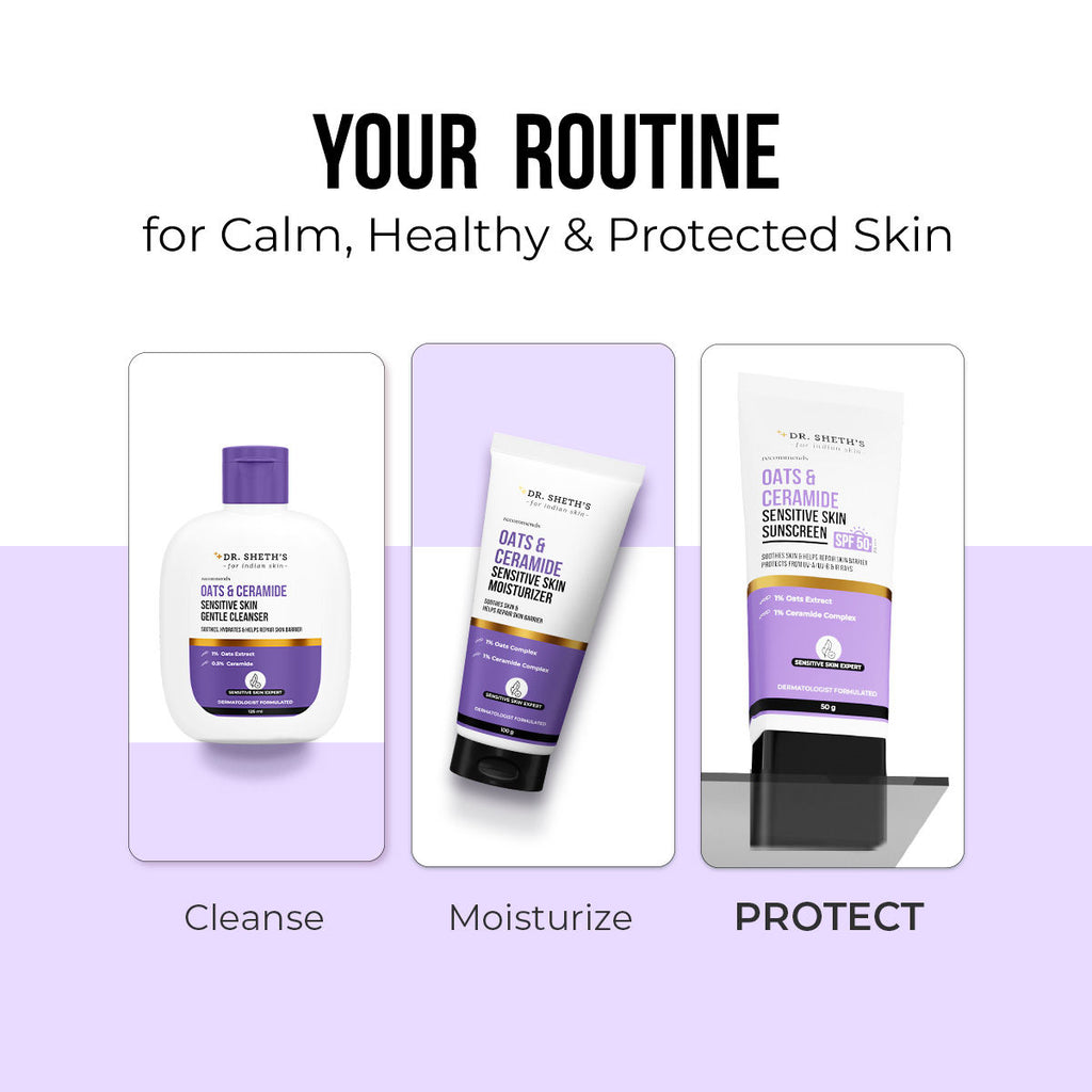 Oats & Ceramide Sensitive Skin Sunscreen Spf 50+ Pa++++ Oil-Free Sunscreen