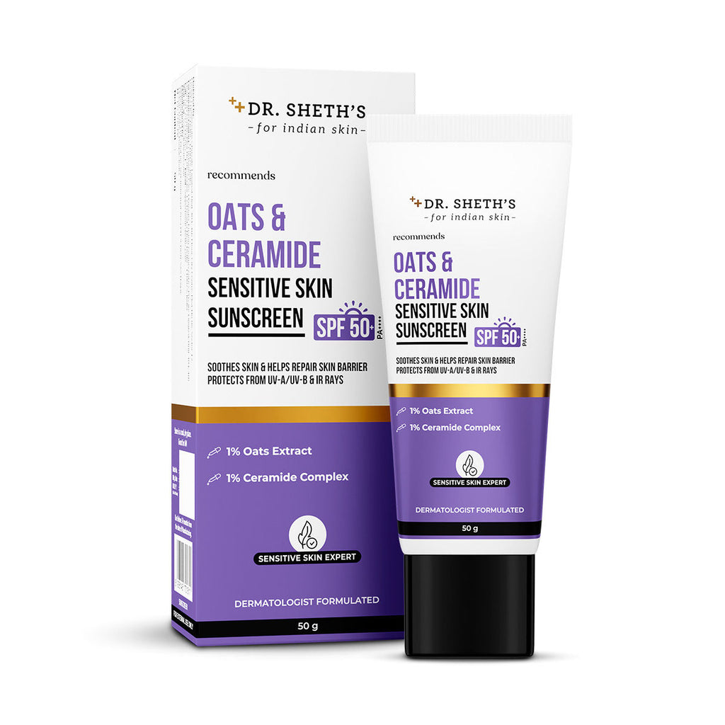 Oats & Ceramide Sensitive Skin Sunscreen Spf 50+ Pa++++ Oil-Free Sunscreen