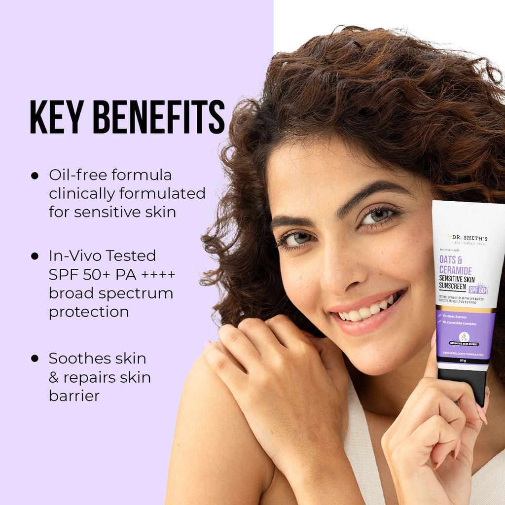 Oats & Ceramide Sensitive Skin Sunscreen Spf 50+ Pa++++ Oil-Free Sunscreen