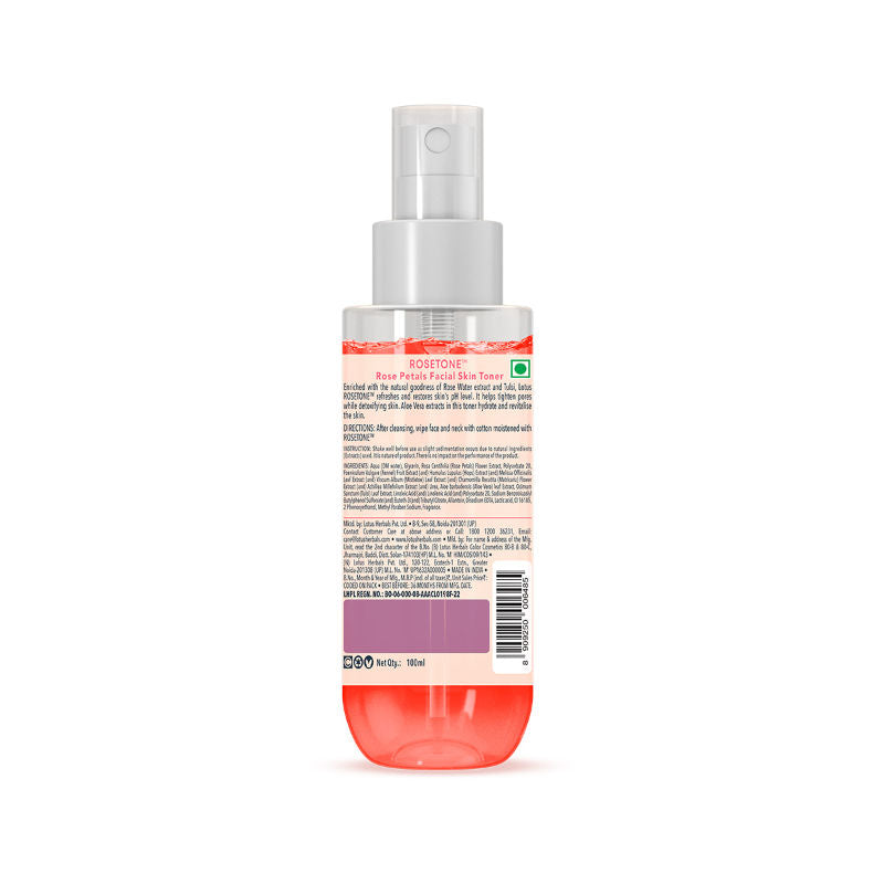 Rosetone Rose Petals Facial Skin Toner Hydrates & Moisturises Skin, Alcohol-Free