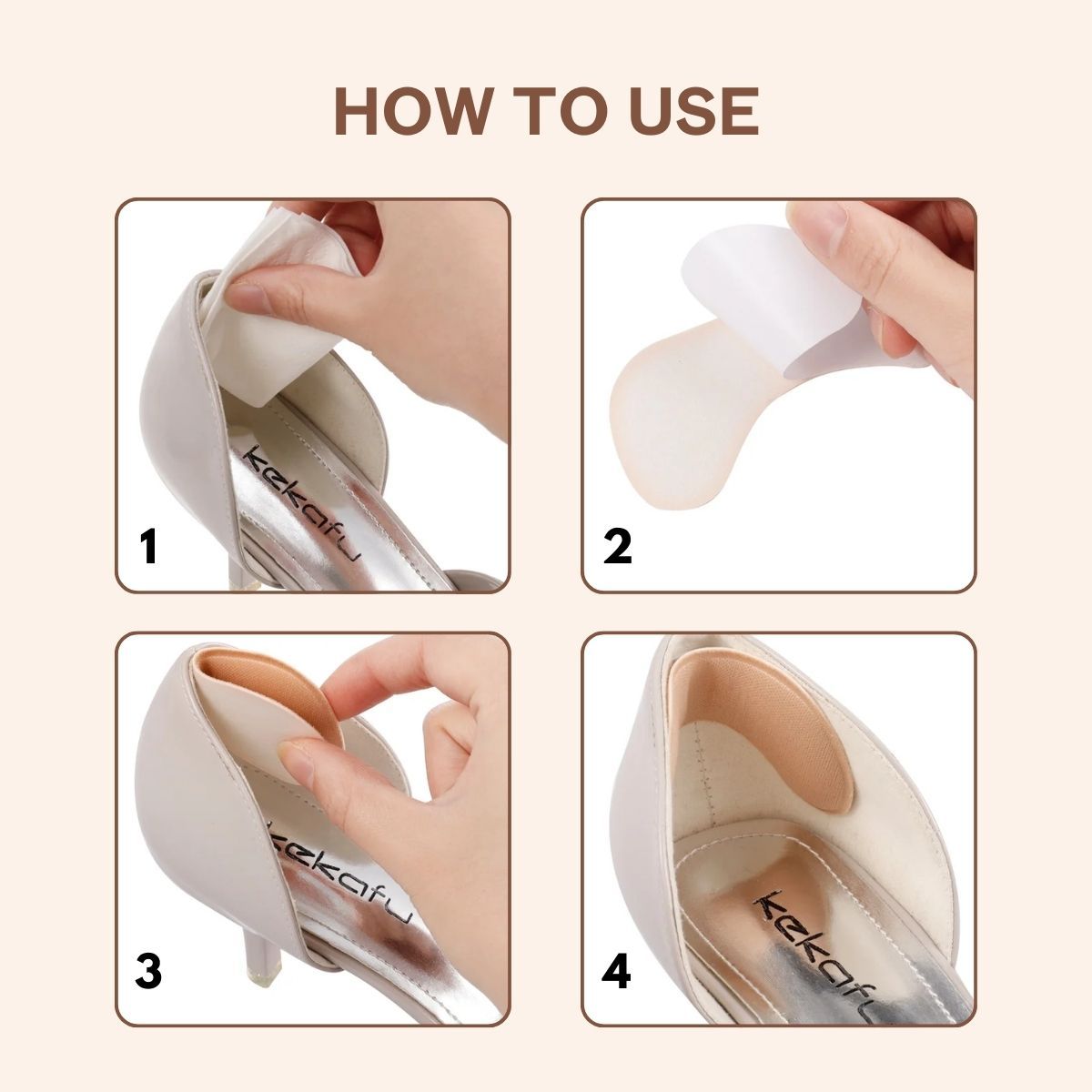 Heel Liners 1 Pair Self Adhesive Shoe Bite Protector Foam Pads Inserts - Double Cushion