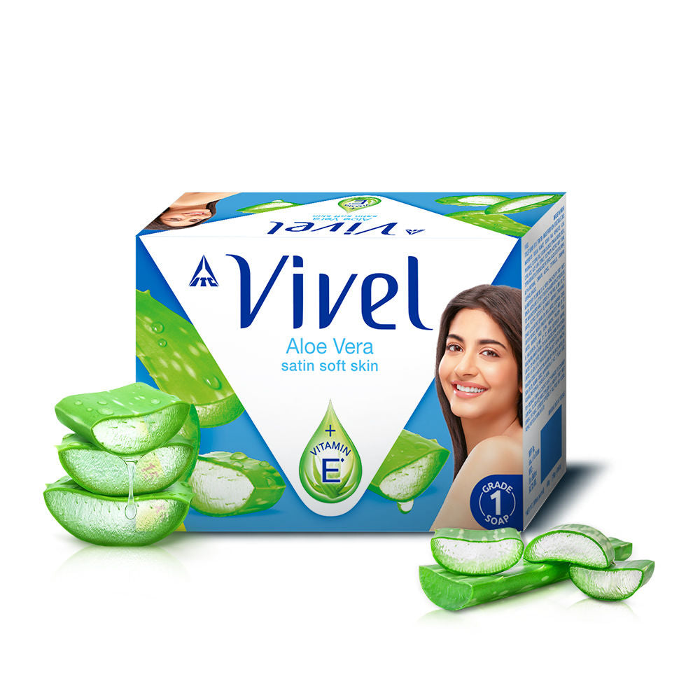 Aloe Vera Grade 1 Bathing Soap, Highest Soap Grade, 76% TFM, Vit E - 4 PCS