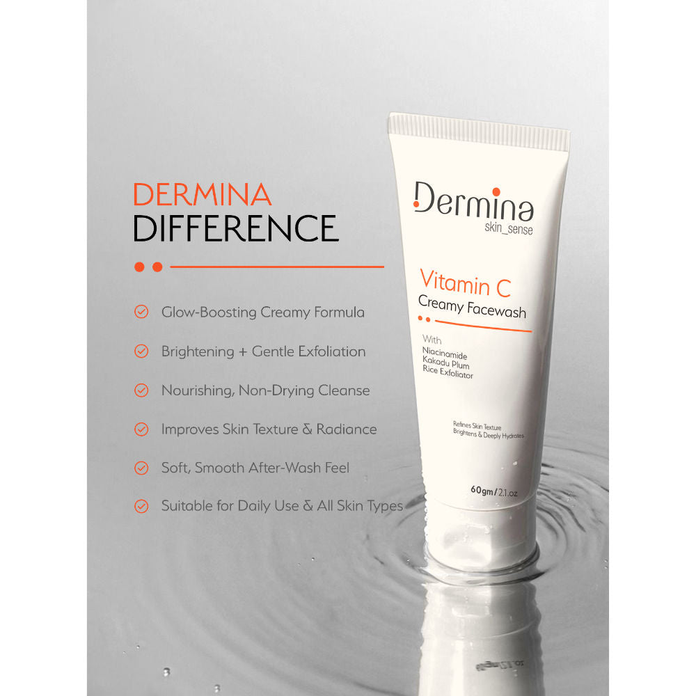 Vitamin C Creamy Facewash with Niacinamide & Kakadu Plum for Bright Skin