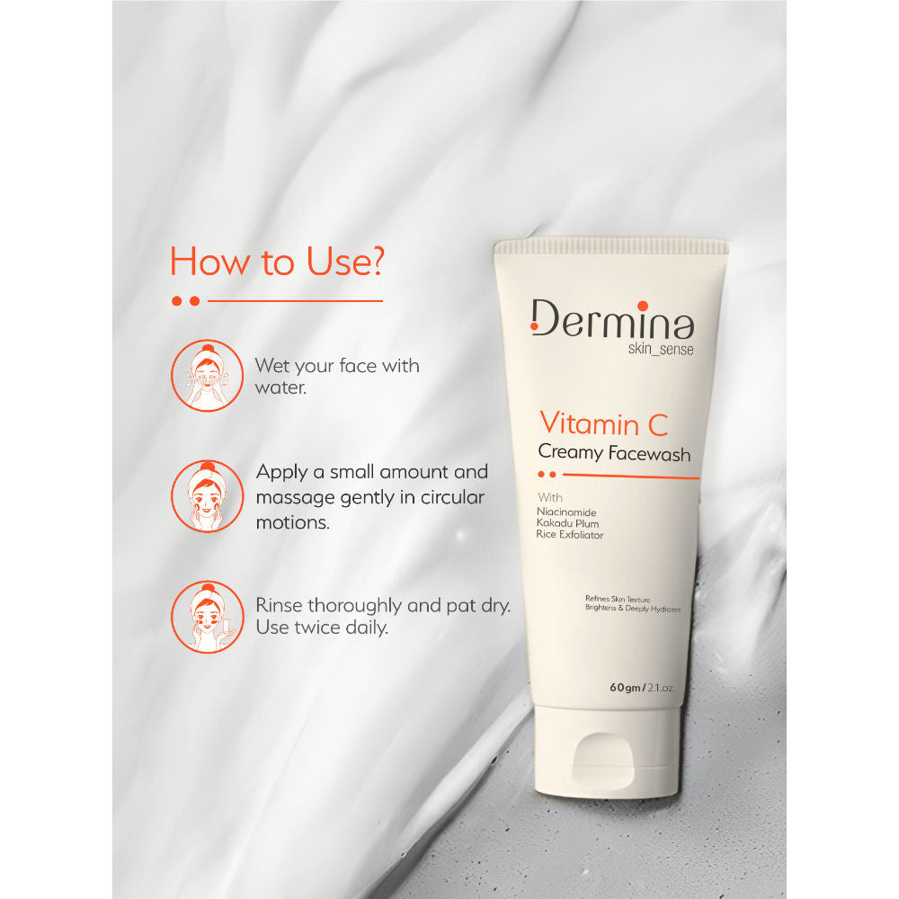 Vitamin C Creamy Facewash with Niacinamide & Kakadu Plum for Bright Skin