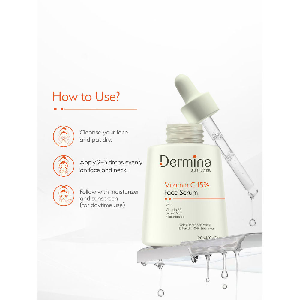 Vitamin C 15% Face Serum with Niacinamide, Vitamin B5 & Ferulic Acid