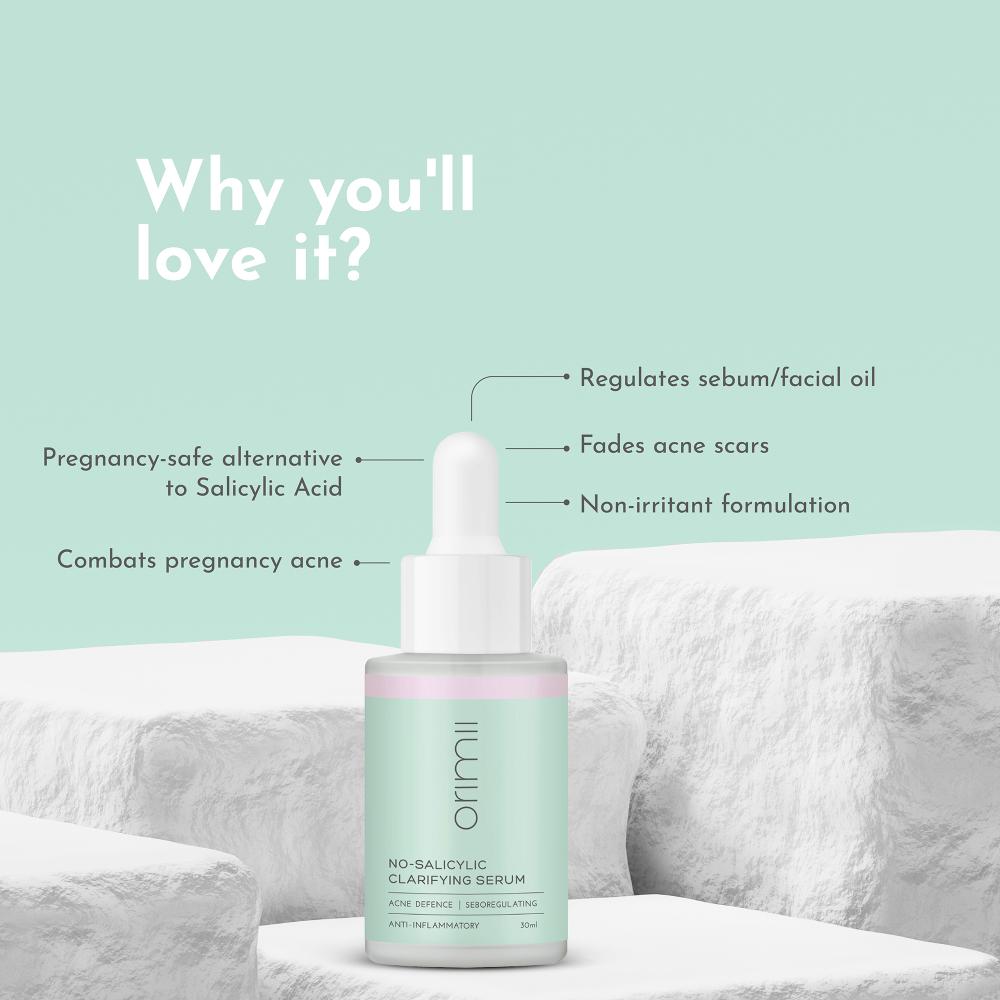 No Salicylic Clarifying Face Serum For Acne Control - Non Comedogenic, Pregnancy Safe