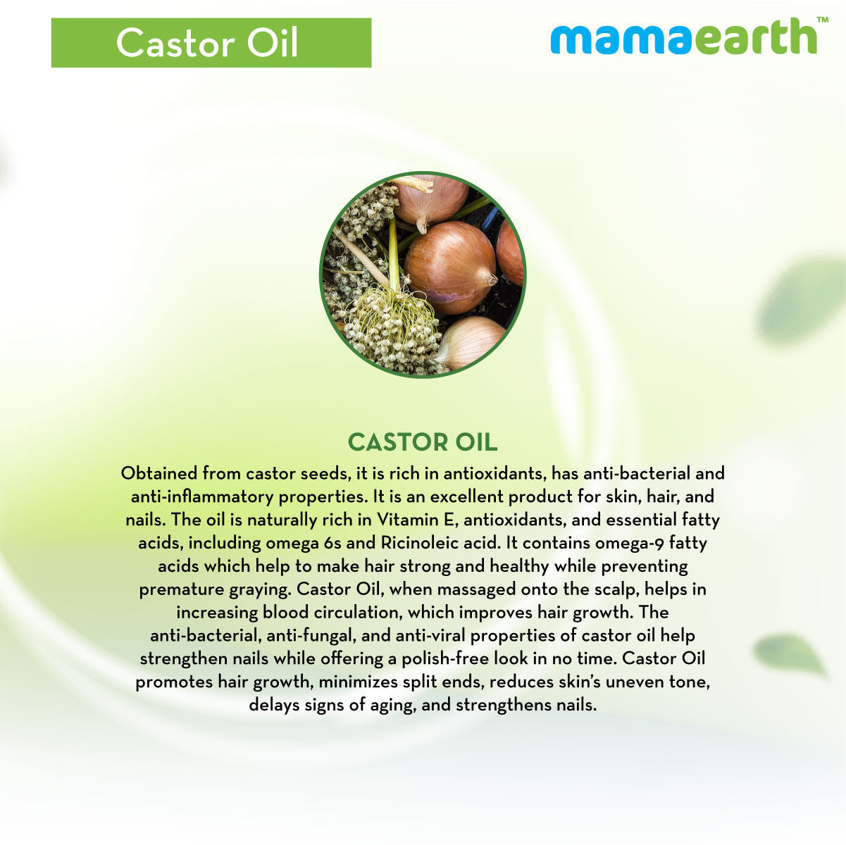 Castor Oil 100% Pure Cold Pressed Oil For Skin- Hair & Nails