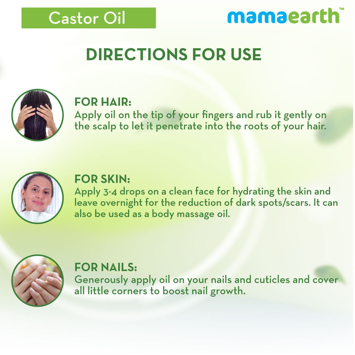 Castor Oil 100% Pure Cold Pressed Oil For Skin- Hair & Nails