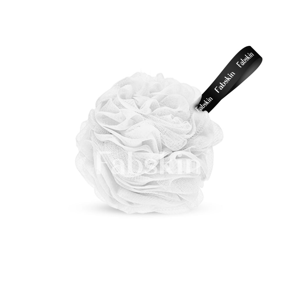 Luxury Bathing Round Loofah Bath Sponge - White