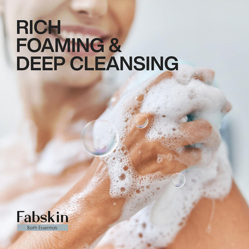 Luxury Bathing Round Loofah Bath Sponge - White