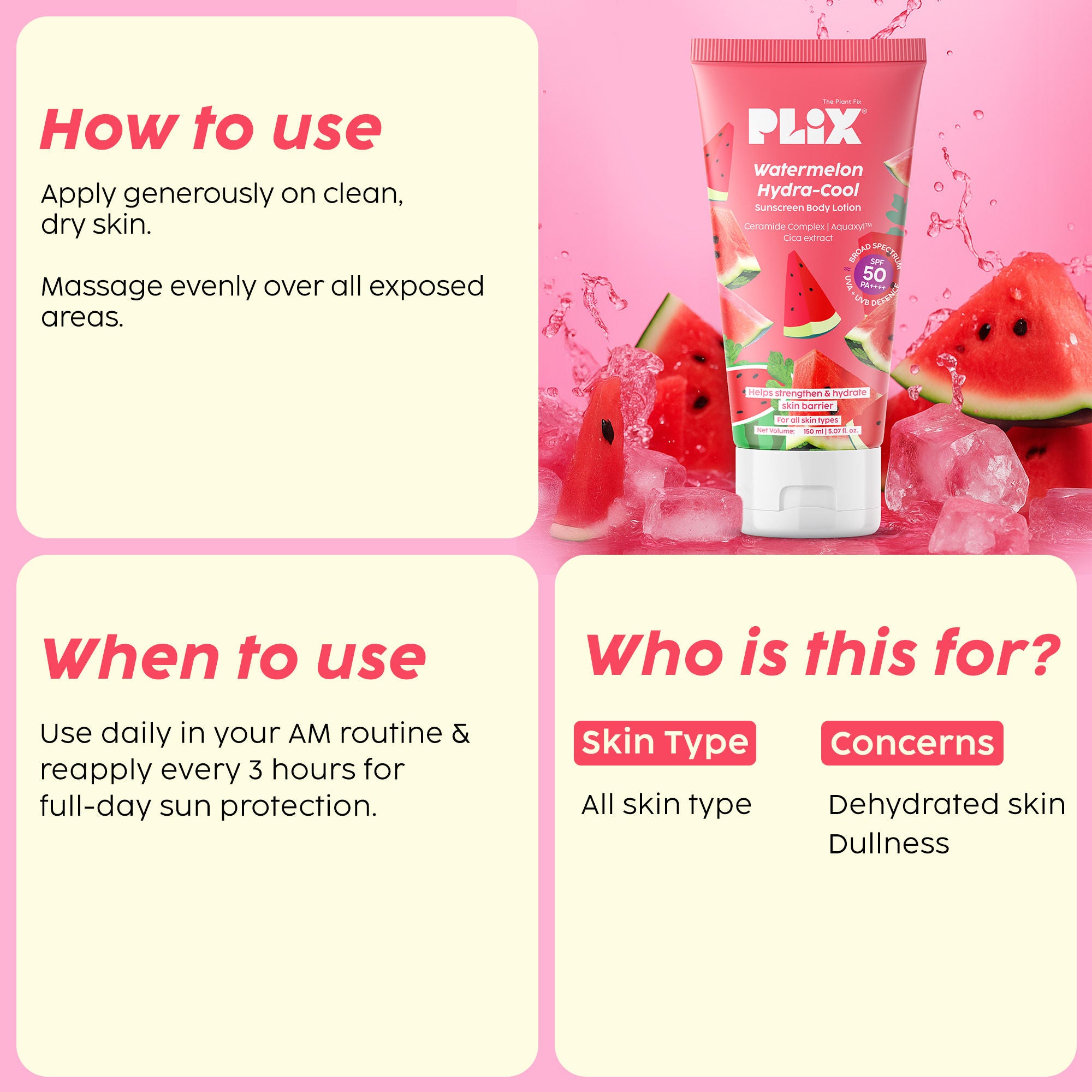 Watermelon Hydra-Cool Sunscreen Body Lotion