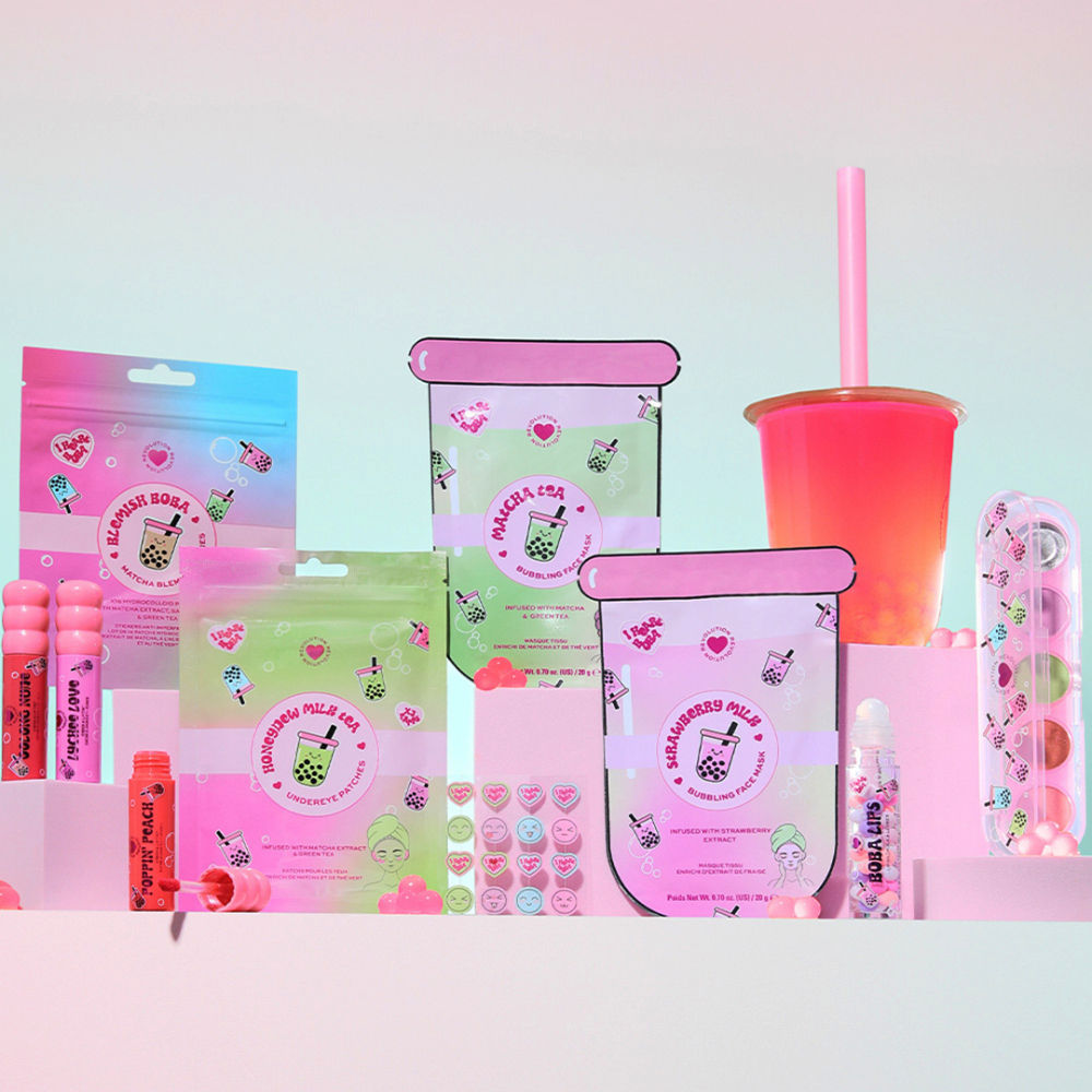 Bubble Tea Strawberry Milk Bubble Sheet Mask - Strawberry Pink