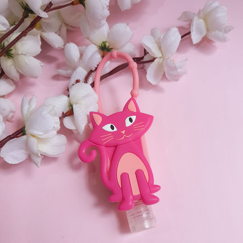 Pink Cat Holder With Sanitizer