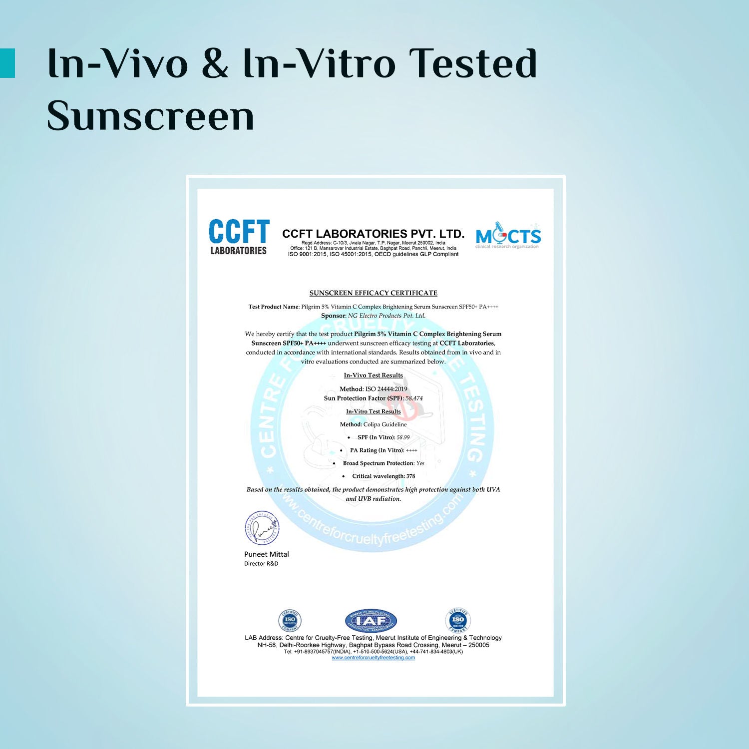 5% Vitamin C Complex Brightening Serum Sunscreen SPF50+PA++++ In-Vivo tested