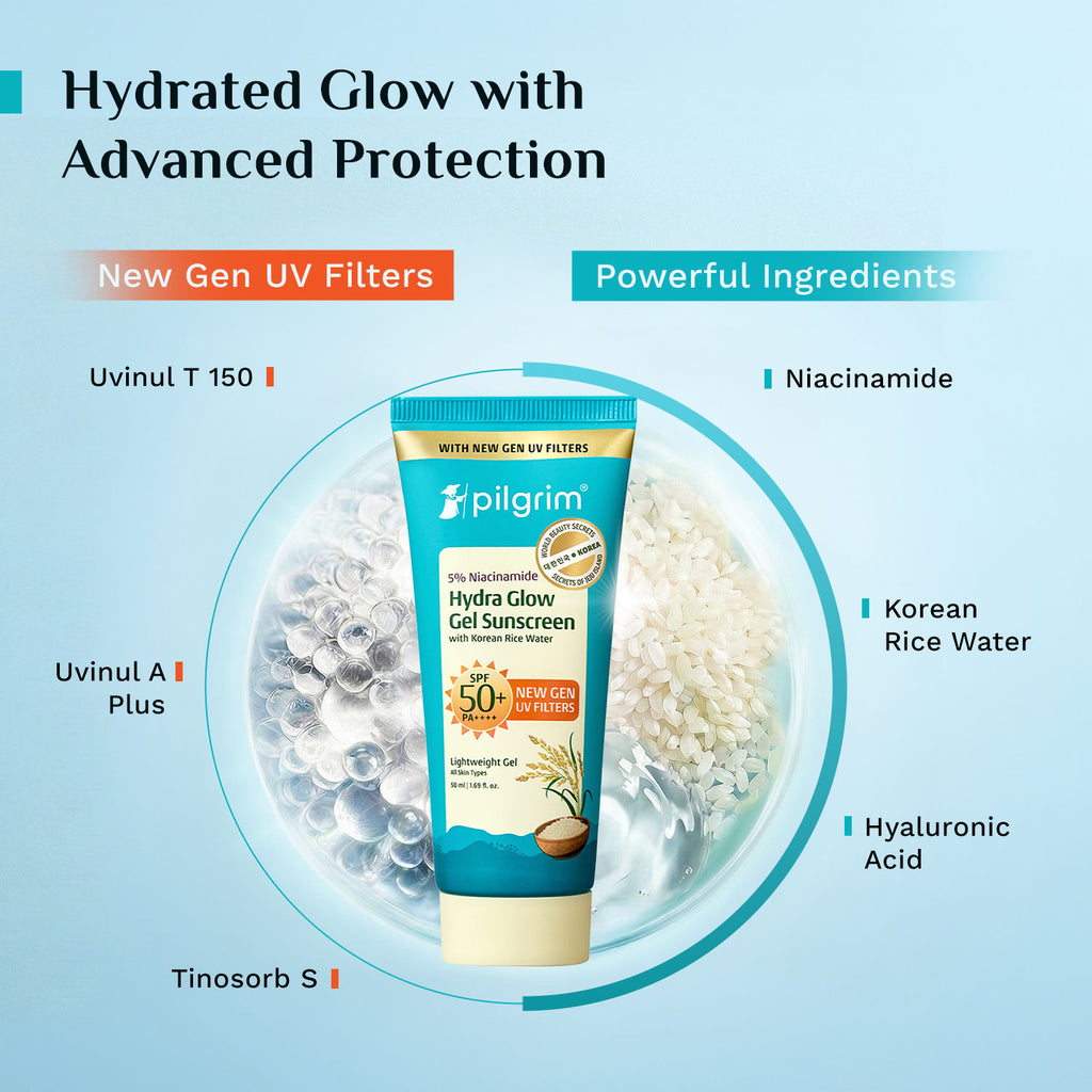 5% Niacinamide Hydra Glow Gel Sunscreen SPF 50+ PA++++ In-Vivo tested & New Gen UV filter