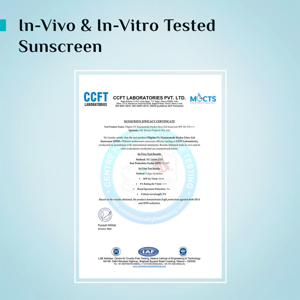 5% Niacinamide Hydra Glow Gel Sunscreen SPF 50+ PA++++ In-Vivo tested & New Gen UV filter