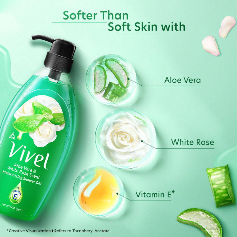 Aloe Vera & White Rose Scent Moisturizing Shower Gel