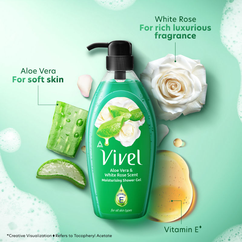 Aloe Vera & White Rose Scent Moisturizing Shower Gel