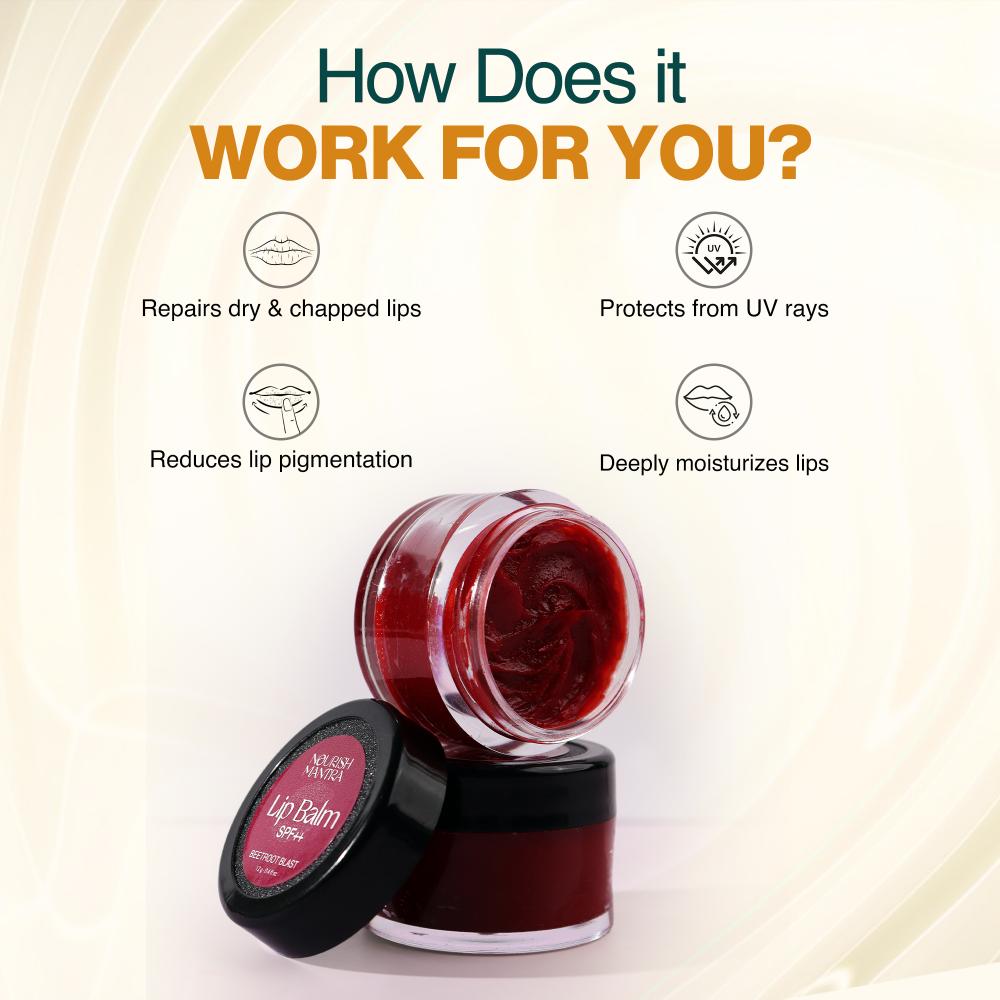 Beetroot Blast Lip Balm with SPF & Olive Oil for Soft & Moisturized Lips