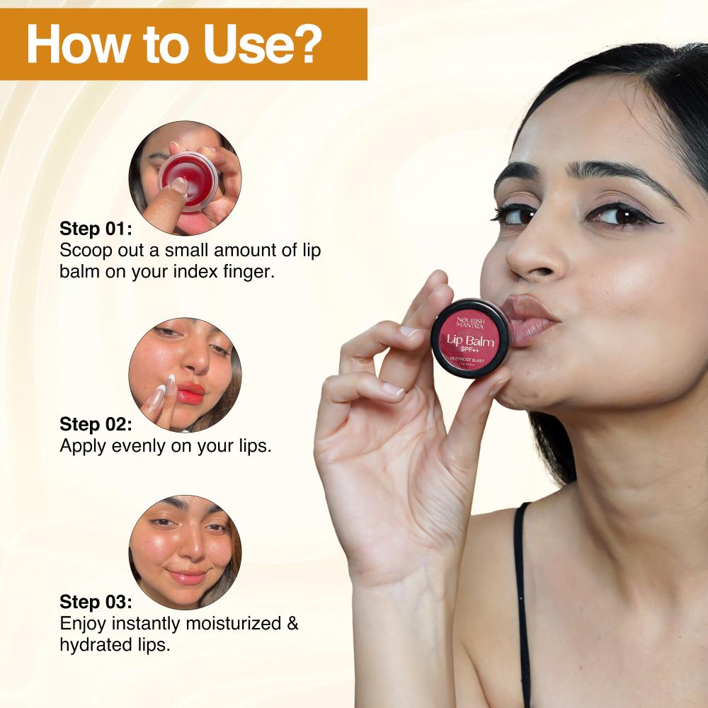 Beetroot Blast Lip Balm with SPF & Olive Oil for Soft & Moisturized Lips