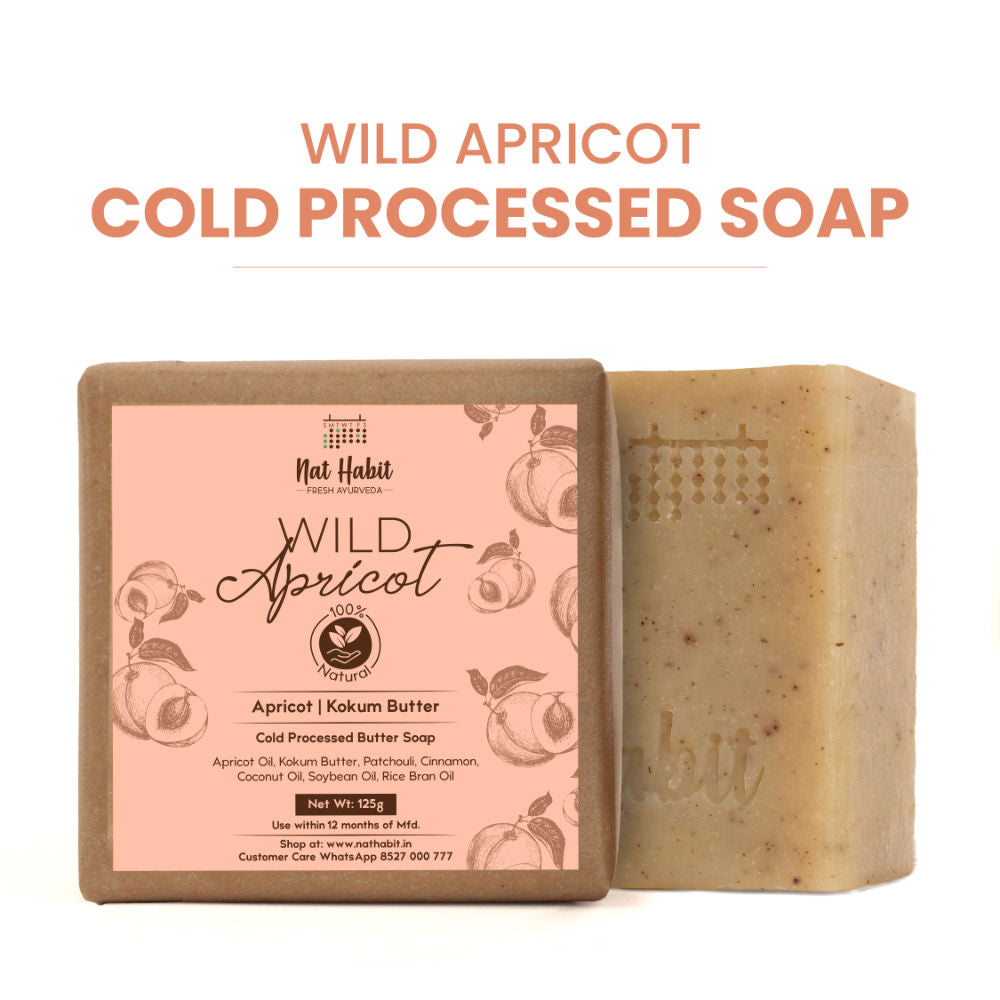 Ayurvedic Cold Process Apricot Butter Bath Soap - Vit C, Whitening, Nourishing & Handmade - 125 g