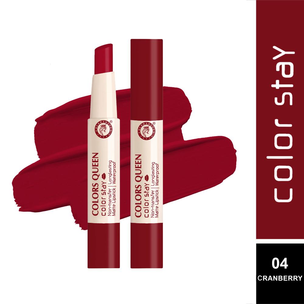 Color Stay Longlasting & Matte Lipstick Waterproof - 04 Cranberry