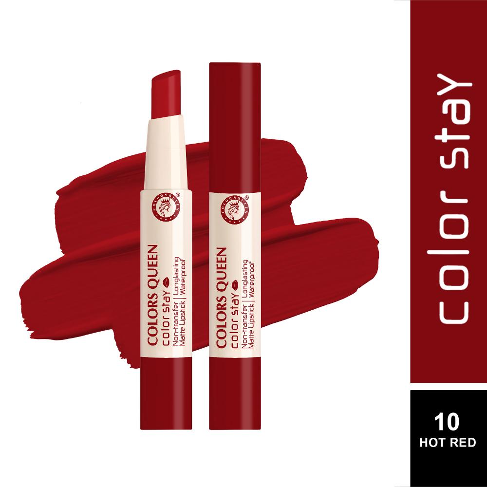 Color Stay Longlasting & Matte Lipstick Waterproof - 10 Hot Red