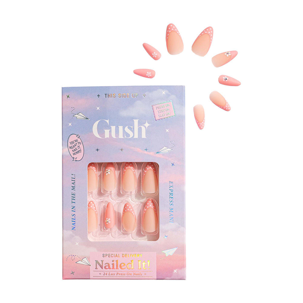 Nailed It Reusable Luxury Press On Nails (Abstract Shape) - Polka Pink