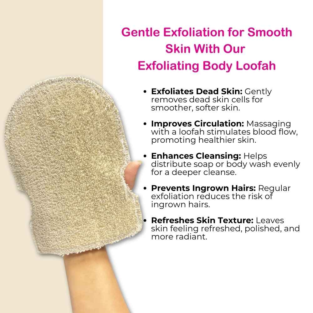 Brown Flax 100% Natural Exfloating Loofah Gloves