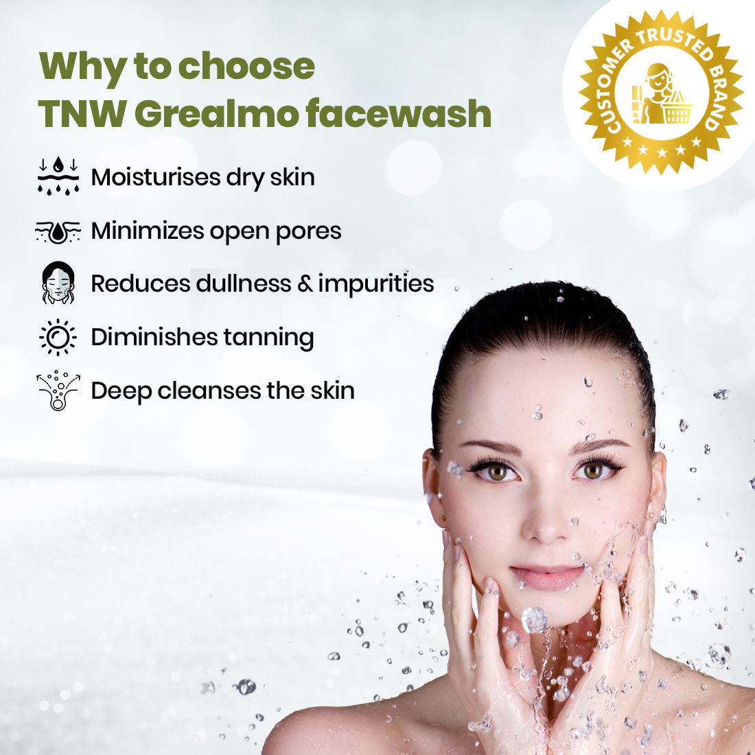 Green Tea Face Wash with Almond Oil for Soft Skin & Open Pores - For Dry Skin