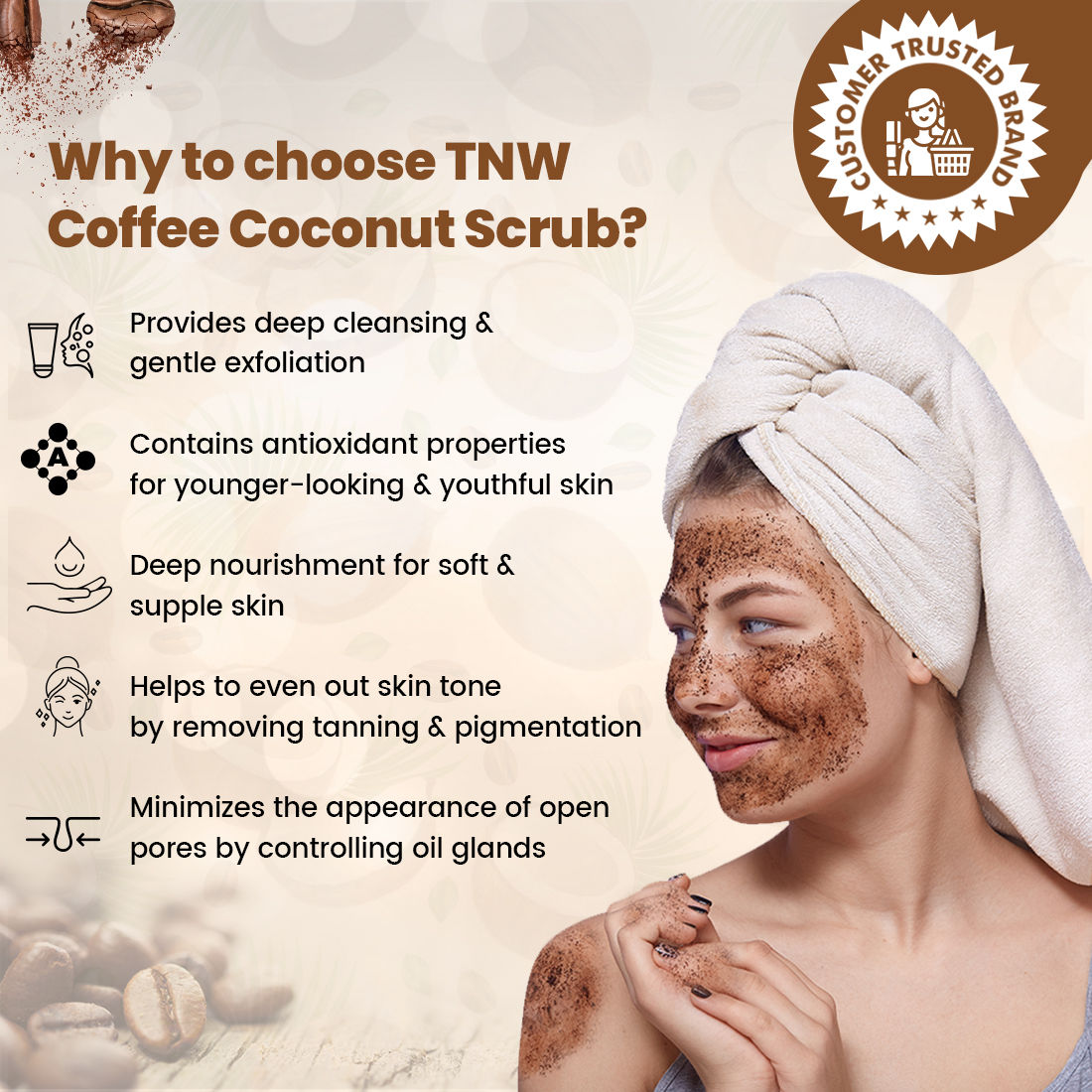 Deep Exfoliating Coffee & Coconut Face & Body Scrub For Glowing Skin