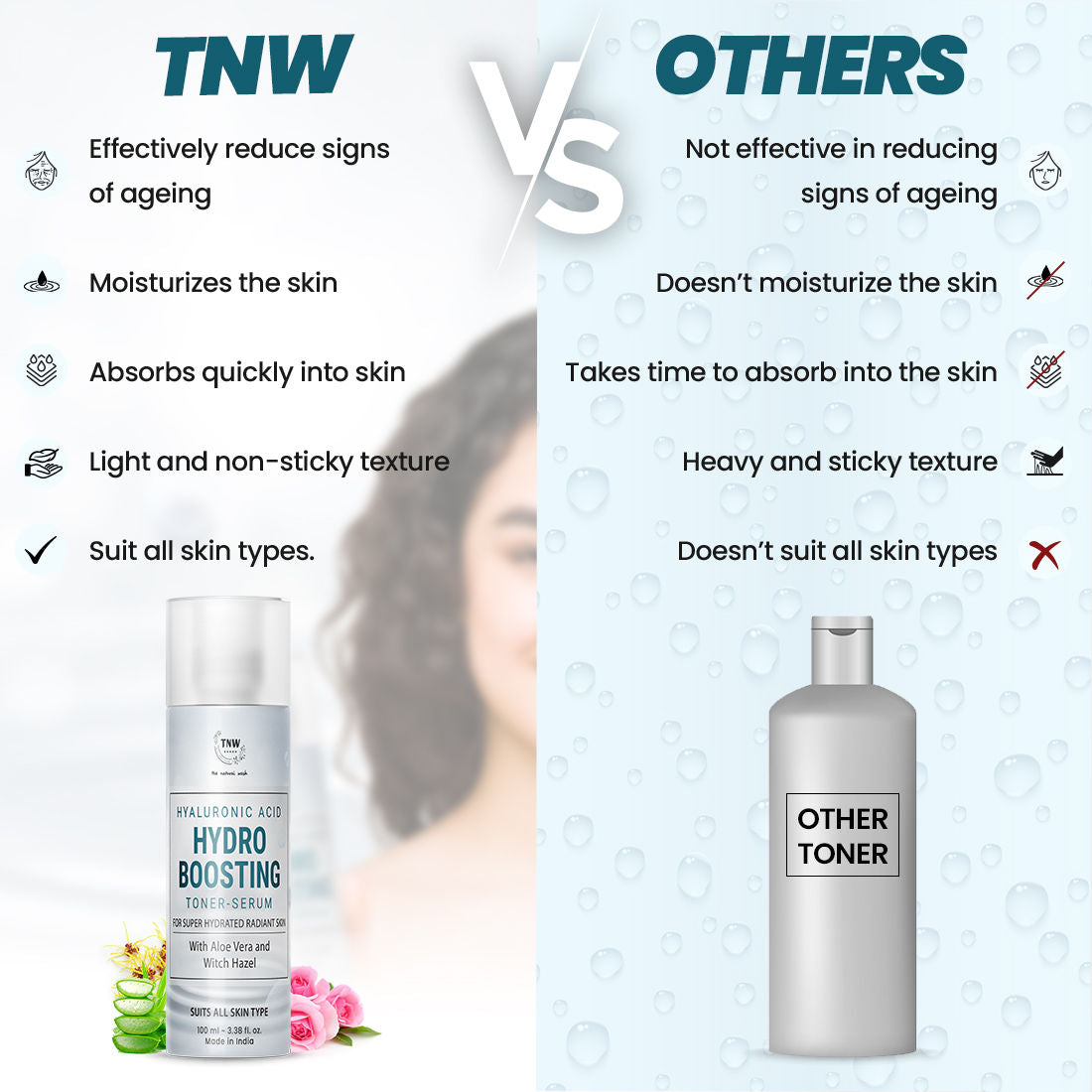 Hyaluronic Acid Hydro Boosting Face Toner-Serum for Super Hydrated Radiant Skin