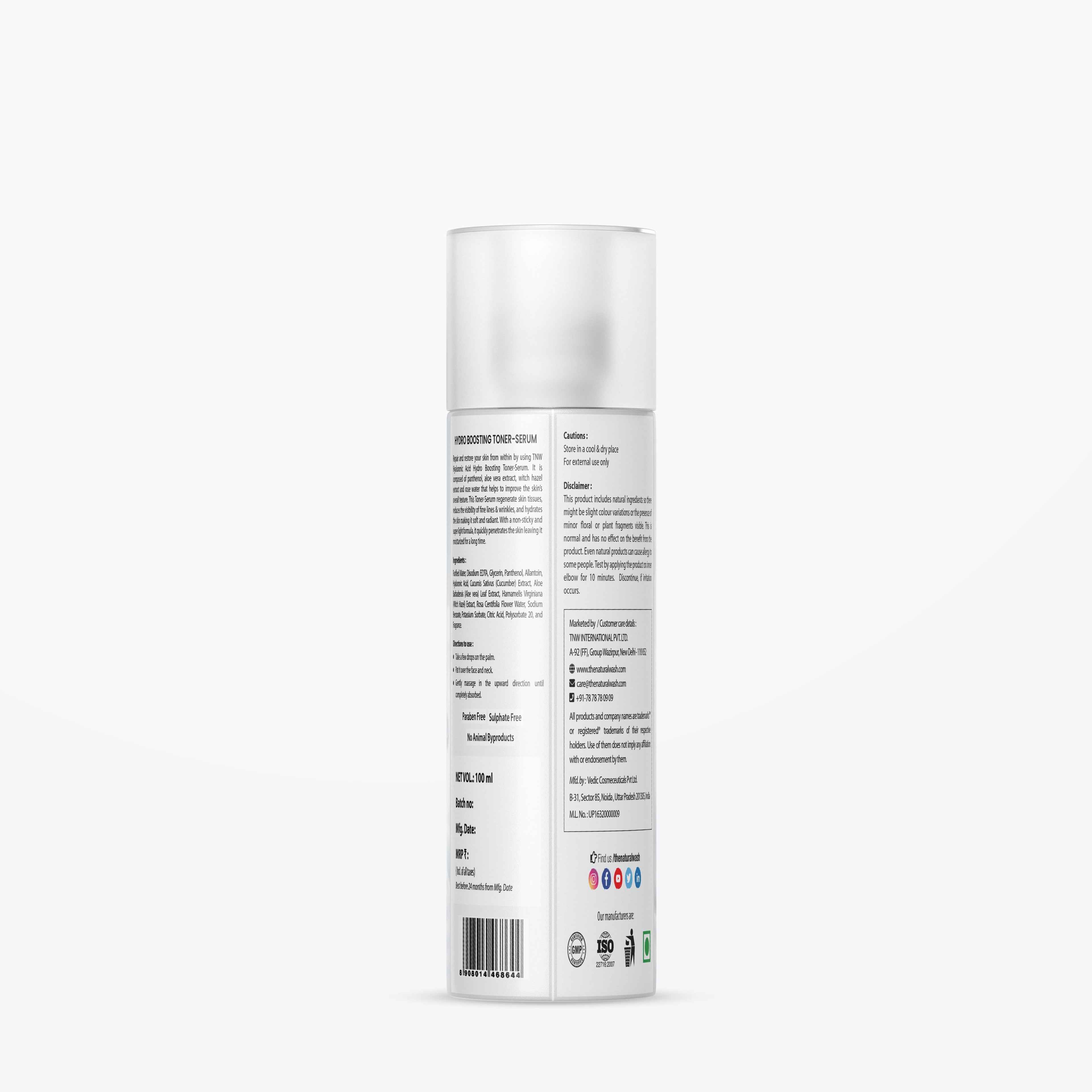 Hyaluronic Acid Hydro Boosting Face Toner-Serum for Super Hydrated Radiant Skin