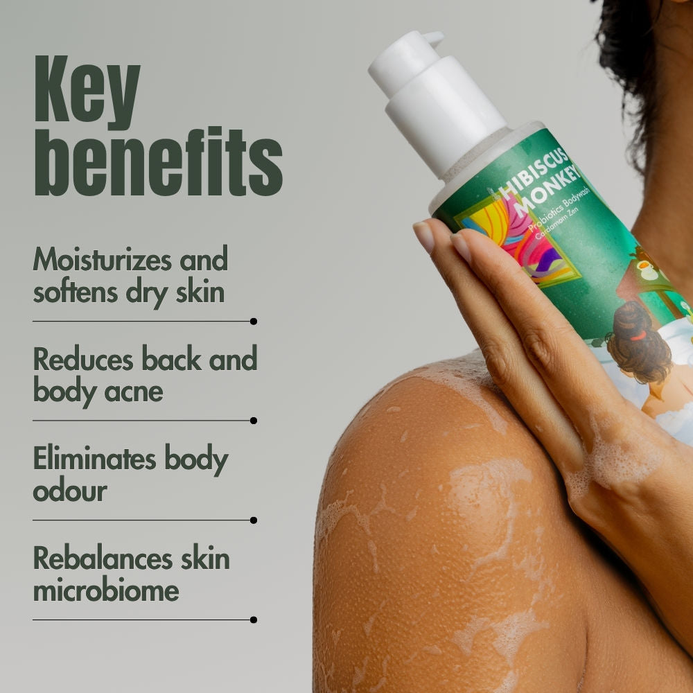 Probiotics Body Wash, 100% Plant Derived, Sensitive Skin Friendly, pH Balanced