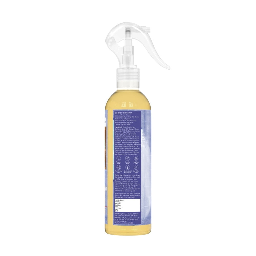 Velvet Spray Olive Squalane In-Shower Body Moisturizer, 100% Natural for Dry Skin