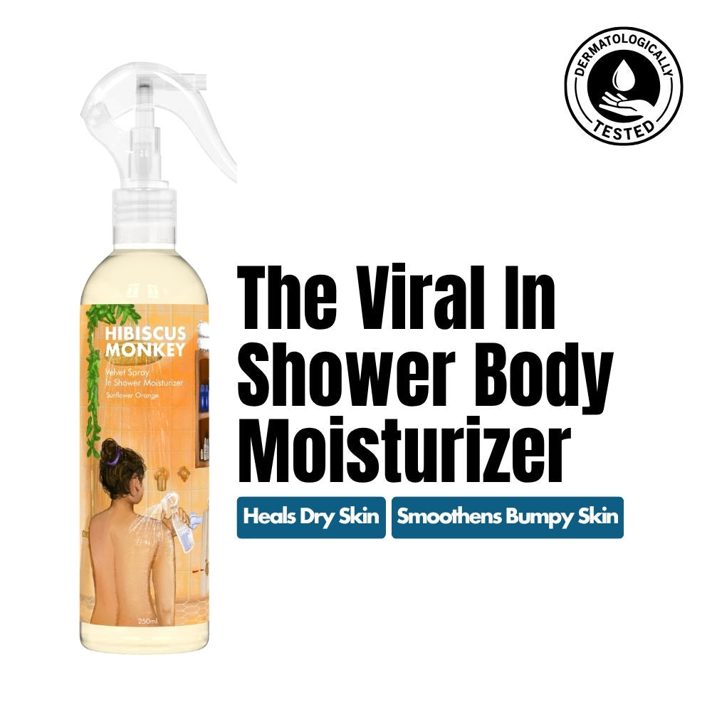 Velvet Spray Sunflower Orange In-Shower Body Moisturizer, 100% Natural for Dry Skin