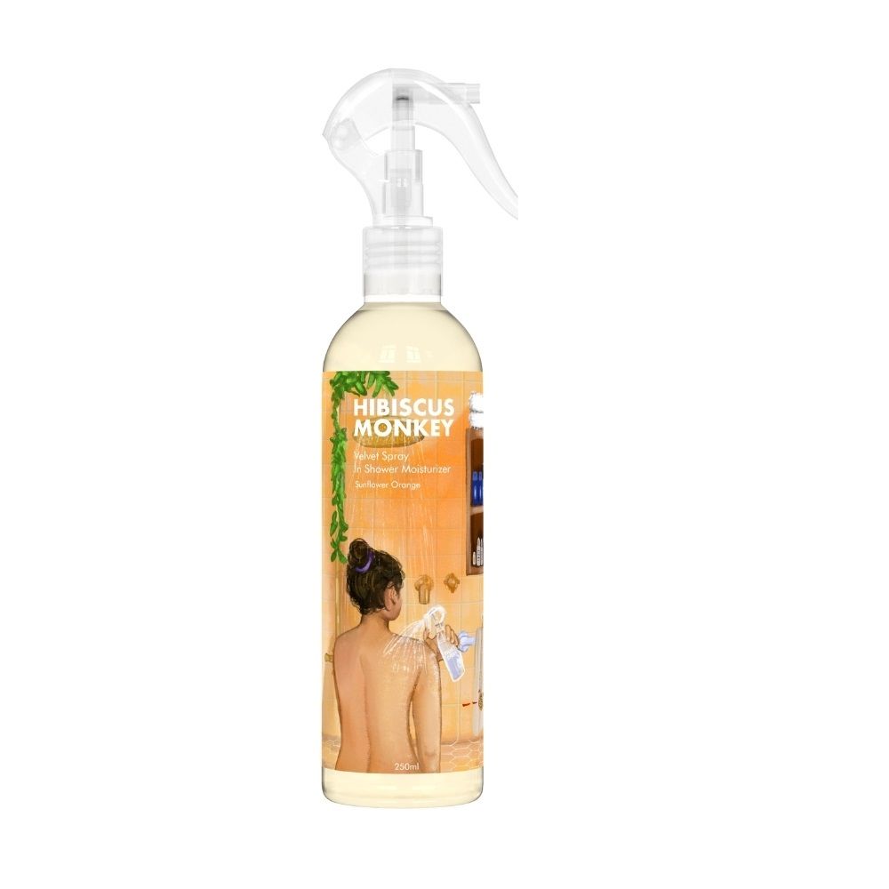 Velvet Spray Sunflower Orange In-Shower Body Moisturizer, 100% Natural for Dry Skin