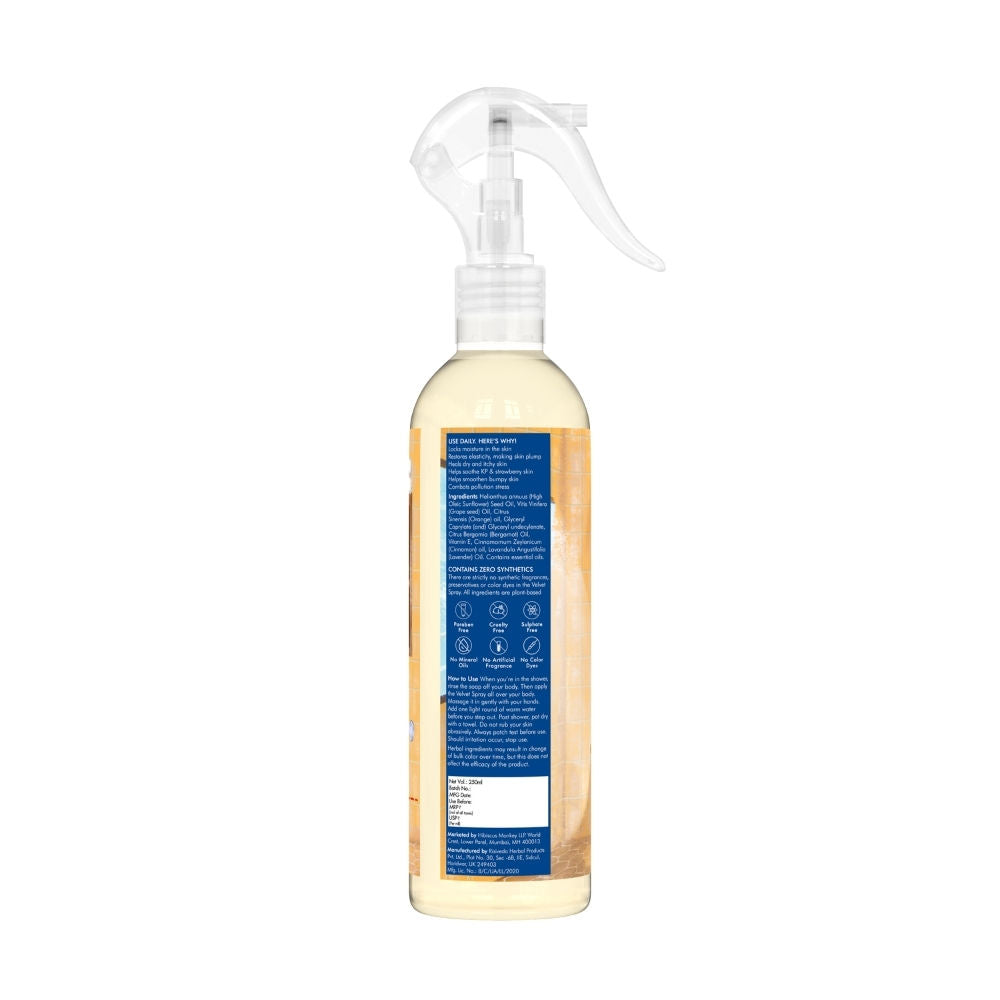 Velvet Spray Sunflower Orange In-Shower Body Moisturizer, 100% Natural for Dry Skin