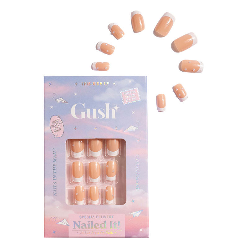 Nailed It Reusable Luxury Press On Nails (Abstract Shape) - French Gems