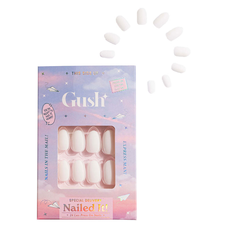 Nailed It Reusable 24 Luxury Press On Nails (Almond Shape) - Milky White