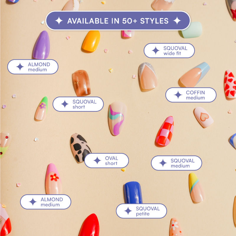 Nailed It Reusable 24 Luxury Press On Nails (Almond Shape)