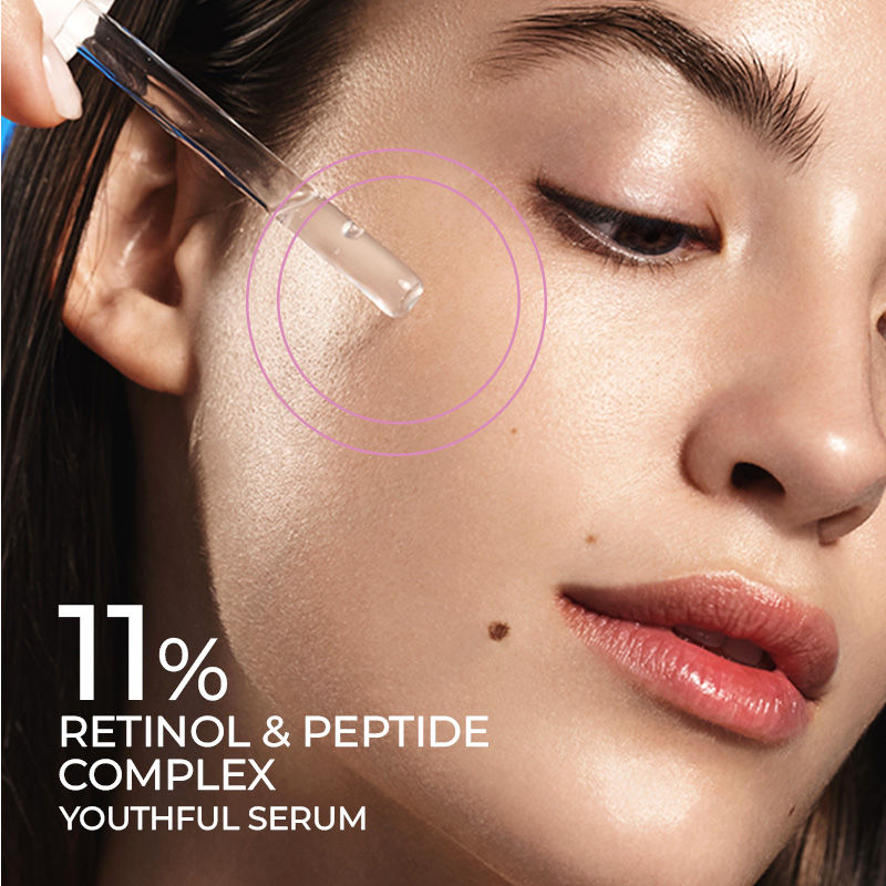 Youthful Shine Face Serum With 11% Retinol Peptide Complex, Reduces Fine Lines & Wrinkles