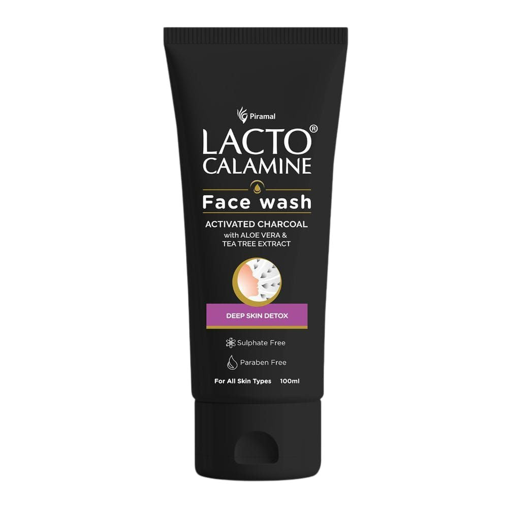 Activated Charcoal Face Wash with Aloe & Tea Tree Extract for Skin Detox