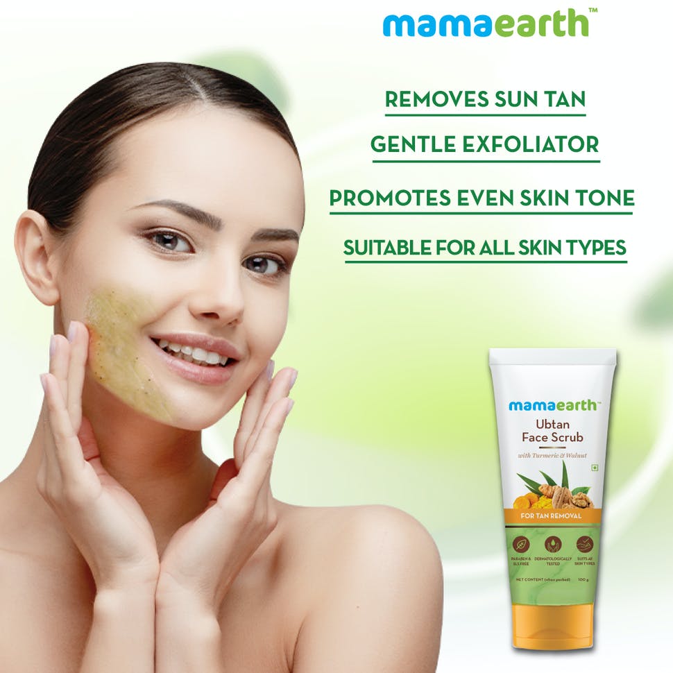 Ubtan Scrub For Face With Turmeric & Walnut For Tan Removal
