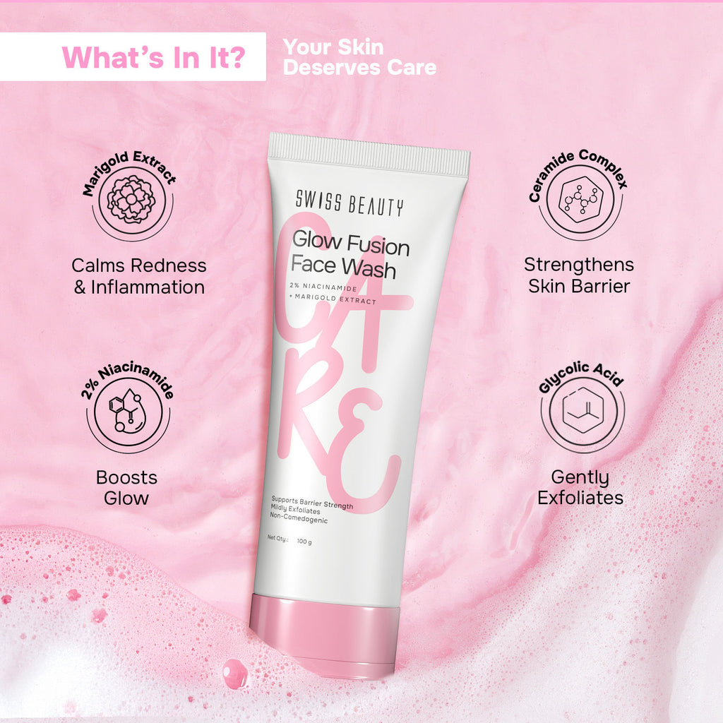 Care Glow Fusion Face Wash - 2% Niacinamide & Marigold Extract