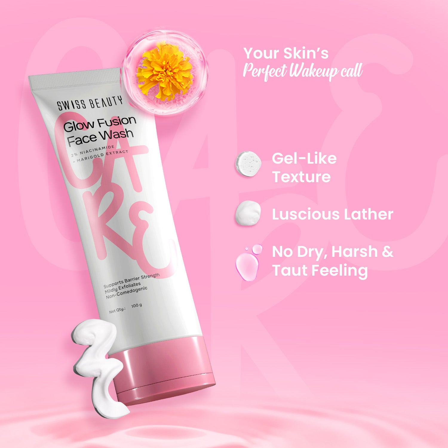 Care Glow Fusion Face Wash - 2% Niacinamide & Marigold Extract