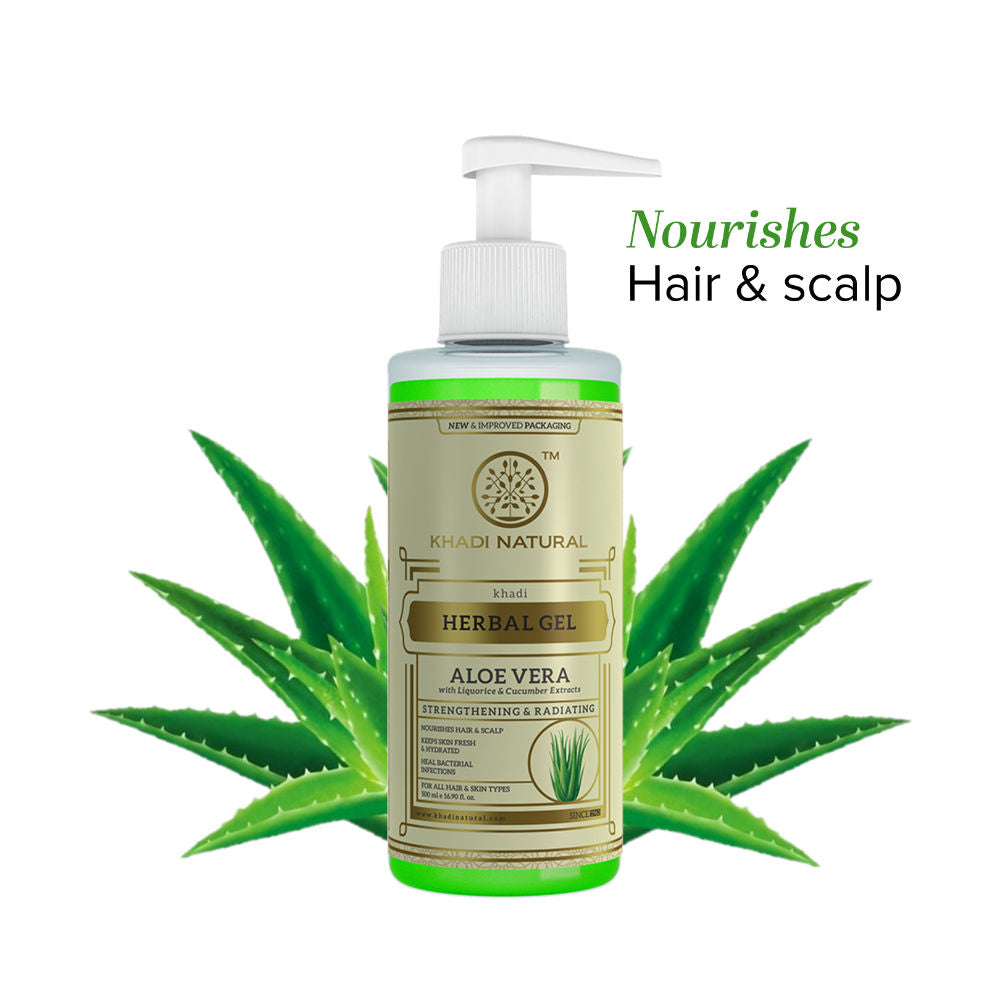 Aloe Vera Gel with Dispenser for Breakouts, Itchy Skin and Hair Nourishment
