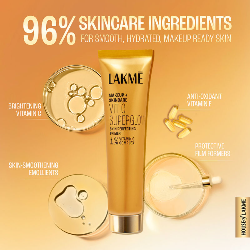 Vitamin C Superglow Skin Perfecting Primer With 1 % Vit C, Matte Finish
