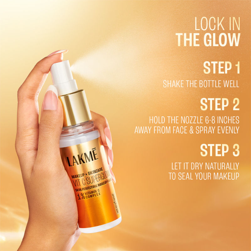Vitamin C Superglow Lightweight Skin Perfecting Makeup Fixer With 1% Vit C For Radiant Glow