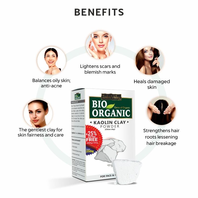 Bio Organic Kaolin Clay Powder for Face & Skin